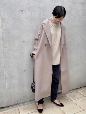 「秋のカフェオレコーデ」｜「アイテム（チェスターコート）」を使った、なな☺︎さん（レディース・155cm）の秋コーディネート