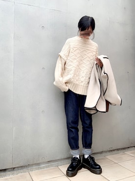 「holiday」｜「アイテム（その他アウター）」を使った、なな☺︎さん（レディース・155cm）の秋コーディネート