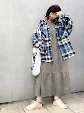 「Ungrid（アングリッド）のアイテム（レギンス/スパッツ）」を使った、なな☺︎さん（レディース・155cm）の秋コーディネート