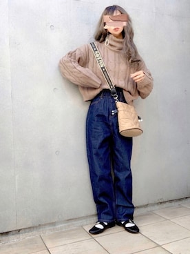 「アイテム（バレエシューズ）」を使った、なな☺︎さん（レディース・155cm）の冬コーディネート