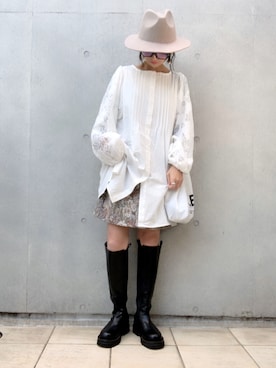 「via j（ヴィアジェイ）のアイテム（帽子）」を使った、なな☺︎さん（レディース・155cm）の冬コーディネート