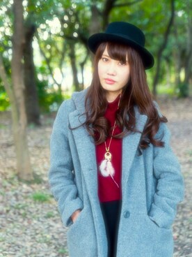 「ローリーズファーム(LOWRYS FARM)」｜「アイテム（チェスターコート）」を使った、atsukoさん（レディース・161cm）の春コーディネート