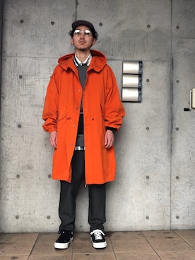「Graphpaper（グラフペーパー）のアイテム（ベスト）」を使った、長谷川丈さん（メンズ・175cm）の春コーディネート