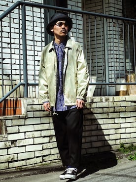 「STAMMBAUM（シュタンバーム）のアイテム」を使った、長谷川丈さん（メンズ・175cm）の春コーディネート