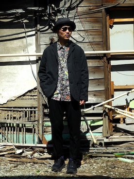 「COMESANDGOES」｜「アイテム（ジャケット/アウター）」を使った、長谷川丈さん（メンズ・175cm）の春コーディネート