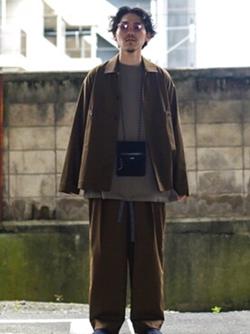 「marka（マーカ）のアイテム（バッグ）」を使った、長谷川丈さん（メンズ・175cm）の夏コーディネート
