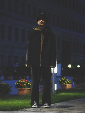 「marka（マーカ）のアイテム（スウェット）」を使った、長谷川丈さん（メンズ・175cm）の秋コーディネート