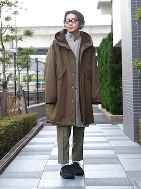「marka（マーカ）のアイテム（スニーカー）」を使った、長谷川丈さん（メンズ・175cm）の冬コーディネート