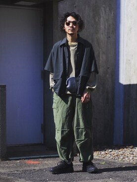 「marka（マーカ）のアイテム（スニーカー）」を使った、長谷川丈さん（メンズ・175cm）の春コーディネート