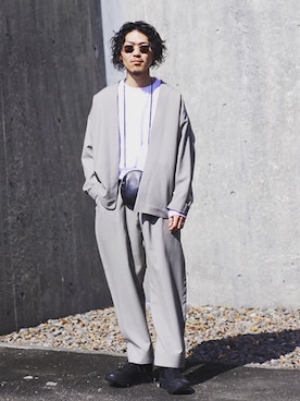 「marka（マーカ）のアイテム（スニーカー）」を使った、長谷川丈さん（メンズ・175cm）の春コーディネート