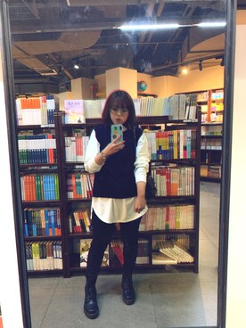 「JEANASIS（ジーナシス）のシャツテイルBIGロンT/826709（Tシャツ/カットソー）」を使った、nisikihana( ◡̈)งさん（レディース・163cm）の秋コーディネート