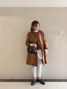 「JEANASIS（ジーナシス）のシャツテイルBIGロンT/826709（Tシャツ/カットソー）」を使った、nisikihana( ◡̈)งさん（レディース・163cm）の春コーディネート