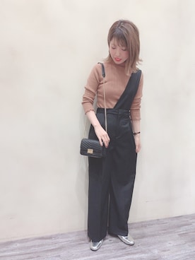 「mysty woman（ミスティウーマン）のアイテム（サロペット/オーバーオール）」を使った、AYK126さん（レディース・158cm）の秋コーディネート