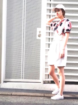 「ディーゼル」｜「アイテム（オールインワン・サロペット）」を使った、ちゃんしーさん（レディース・163cm）の春コーディネート