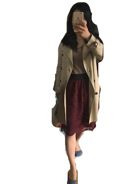 「STUDIOUS（ステュディオス）のアイテム（トレンチコート）」を使った、tomoeさん（レディース・150cm）の秋コーディネート