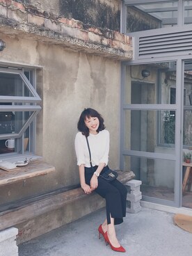 「ALDO（アルド）のアイテム（ドレスシューズ）」を使った、Cammyさん（レディース・165cm）の冬コーディネート