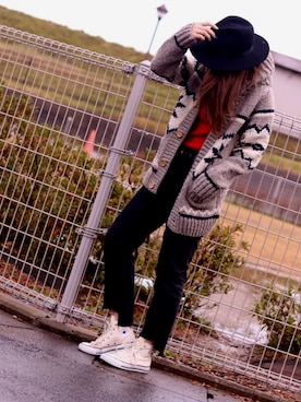 「EDiT（エディット）のアイテム」を使った、後藤　悠さん（レディース・160cm）の冬コーディネート