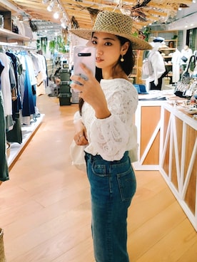 「AKTE」｜「アイテム（帽子）」を使った、mysatoさん（レディース・158cm）の夏コーディネート
