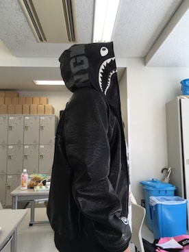 「A BATHING APE（アベイシングエイプ）のアイテム（ライダースジャケット）」を使った、そらさん（メンズ・165cm）の夏コーディネート