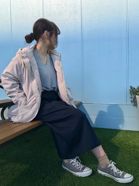 「3色コーデ」｜「アイテム（ブルゾン）」を使った、Cherryさん（レディース・148cm）の冬コーディネート