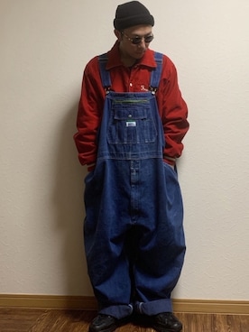 「RACAL（ラカル）のスケートニットキャップ/SK8 Knit CAP（ニットキャップ/ビーニー）」を使った、KenBooさん（メンズ・168cm）の冬コーディネート