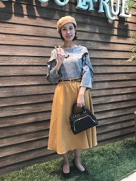 「DRESKIP（ドレスキップ）の◆バスクベレー帽（ハンチング/ベレー帽）」を使った、hassssyさん（レディース・168cm）の秋コーディネート