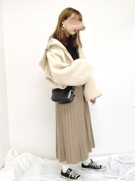 「アプレジュール」｜「アイテム（ブルゾン）」を使った、にゃんこさん（レディース・165cm）の秋コーディネート