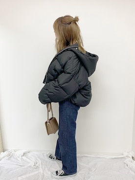 「apres jour（アプレジュール）のアイテム（ダウンジャケット/コート）」を使った、にゃんこさん（レディース・165cm）の秋コーディネート