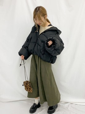 「apres jour（アプレジュール）のアイテム（ダウンジャケット/コート）」を使った、にゃんこさん（レディース・165cm）の冬コーディネート