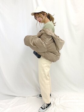 「apres jour（アプレジュール）のアイテム（ダウンジャケット/コート）」を使った、にゃんこさん（レディース・165cm）の冬コーディネート