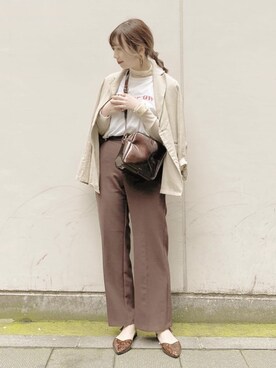 「PairPair（ペアペア）のアイテム（テーラードジャケット）」を使った、にゃんこさん（レディース・165cm）の春コーディネート