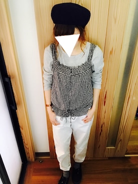 「ARROW（アロー）のアイテム（パンツ）」を使った、kum!さん（レディース・160cm）の春コーディネート