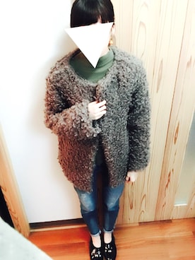 「ファーアウター」｜「アイテム（ワンピース/ドレス）」を使った、kum!さん（レディース・160cm）の秋コーディネート