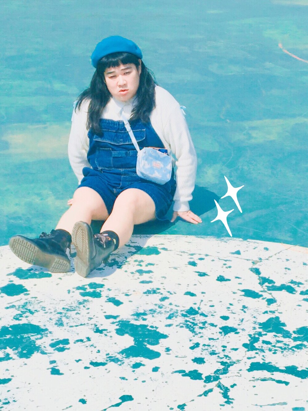 「summer、girl、VINTAGE、XLARGE、原宿」｜「Cath Kidstonのアイテム（ハンドバッグ、ブルー系）」を使った、Lilyco Pinkさん（キッズ・163cm）の春コーディネートの1枚目の写真