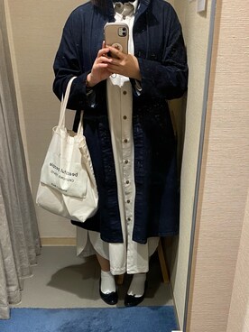 「無印良品（ムジルシリョウヒン）のアイテム（その他アウター）」を使った、ハルカさん（レディース・158cm）の春コーディネート