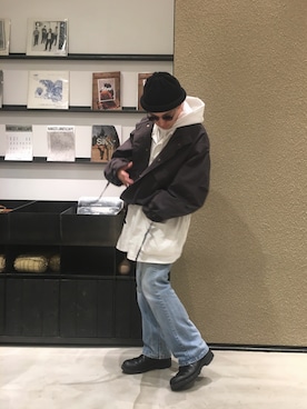 「Toironier（トワロニエ）のアイテム（ブルゾン）」を使った、中野内孝哉【吾亦紅】さん（メンズ・165cm）の春コーディネート