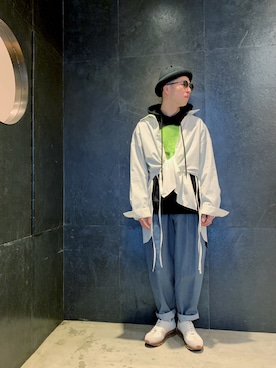 「NICHOLAS DALEY（ニコラスデイリー）のアイテム（パンツ）」を使った、中野内孝哉【吾亦紅】さん（メンズ・165cm）の春コーディネート