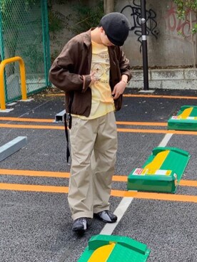 「SUNSEA（サンシー）のアイテム（ジャケット/アウター）」を使った、中野内孝哉【吾亦紅】さん（メンズ・165cm）の春コーディネート