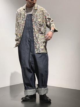 「アイテム（サロペット/オーバーオール）」を使った、中野内孝哉【吾亦紅】さん（メンズ・165cm・20代）の夏コーディネート