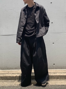 「bukht（ブフト）のアイテム（ブルゾン）」を使った、中野内孝哉【吾亦紅】さん（メンズ・165cm）の夏コーディネート