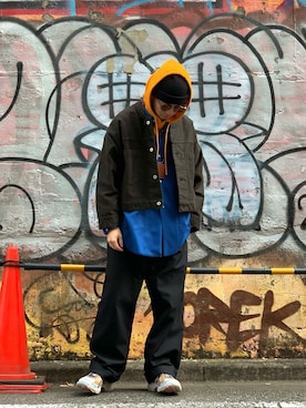 「SHINYAKOZUKA（シンヤコヅカ）のアイテム（ジャケット/アウター）」を使った、中野内孝哉【吾亦紅】さん（メンズ・165cm）の冬コーディネート