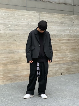 「URU（ウル）のアイテム（テーラードジャケット）」を使った、中野内孝哉【吾亦紅】さん（メンズ・165cm）の冬コーディネート