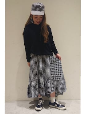 「FAT(エフエイティー)のアイテム(帽子)」を使った、とりぴぴさん(レディース・160cm)の春コーディネート