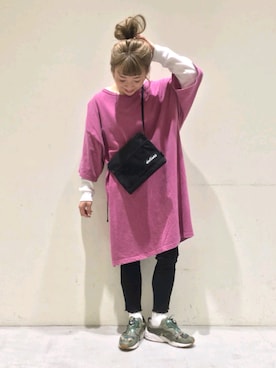 「niko and...（ニコアンド）のアイテム（チュニック）」を使った、とりぴぴさん（レディース・160cm）の春コーディネート