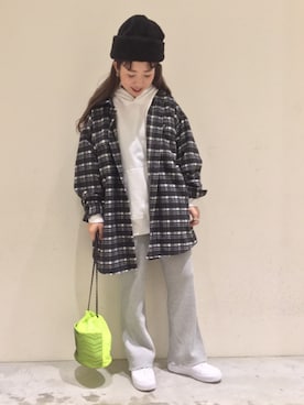 「niko and...（ニコアンド）のオリジナルアソートキルトショルダーバッグ（ショルダーバッグ）」を使った、とりぴぴさん（レディース・160cm）の冬コーディネート