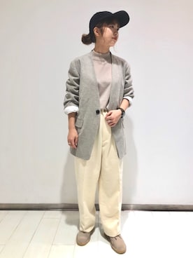 「KIJIMA TAKAYUKI」｜「アイテム（ノーカラージャケット）」を使った、ito rさん（レディース・147cm）の秋コーディネート