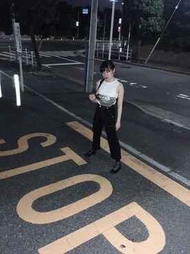 「アイテム（ボディバッグ/ウエストポーチ、シルバー系）」を使った、淡雪さん（レディース・153cm）の夏コーディネート