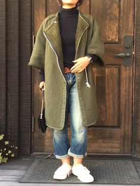 「LUCA（ルカ）のアイテム（ジャケット/アウター）」を使った、naguさん（レディース・153cm）の冬コーディネート