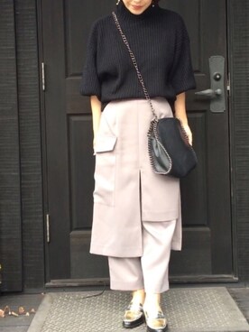 「レイヤードstyle」｜「アイテム（ハンドバッグ）」を使った、naguさん（レディース・153cm）の冬コーディネート