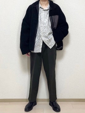 「unrelaxing（アンリラクシング）のアイテム（ブルゾン）」を使った、Haさん（メンズ・168cm）の冬コーディネート